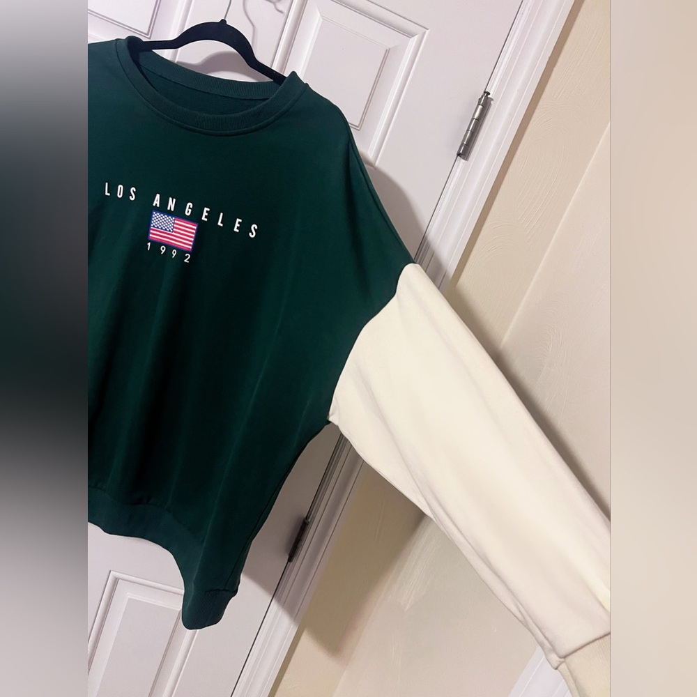 Green Los Angeles Oversized Graphic Sweatshirt - Picture 2 of 2